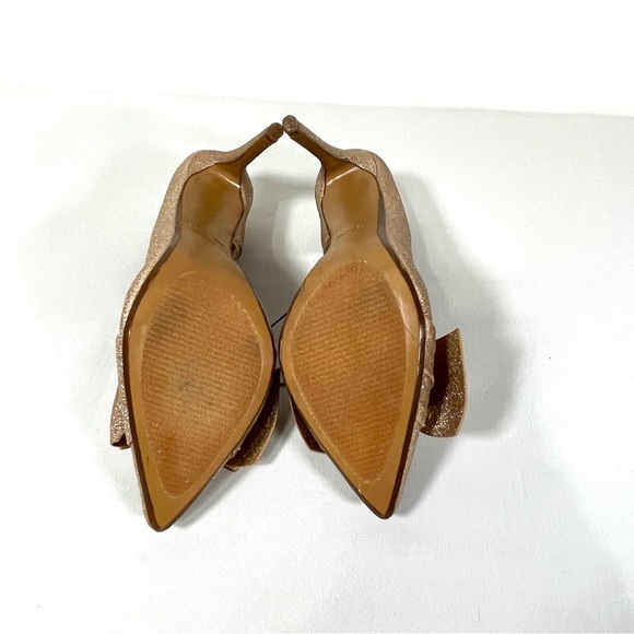 Betsey Johnson Gold Glitter Heels with Bow - Picture 9 of 12